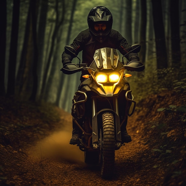 foto motociclista montado en motocross haciendo una carrera en una pista de tierra