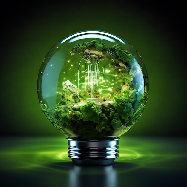 una foto muestra la energía verde futurista colores fuertes brillantes