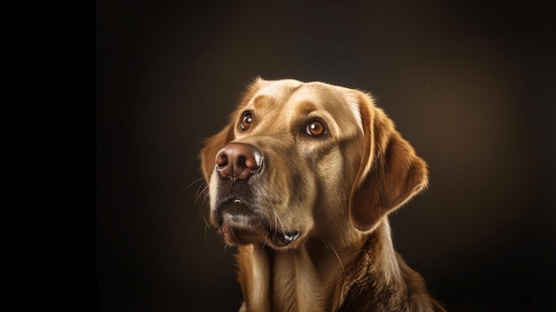 En una foto se muestra un perro con la cara marrón.