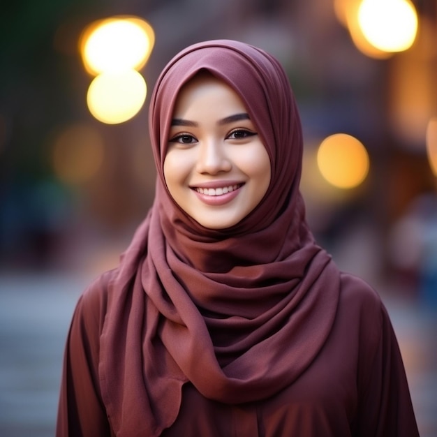 Foto mujer árabe sonriente con pancarta en blanco para logotipo de empresa