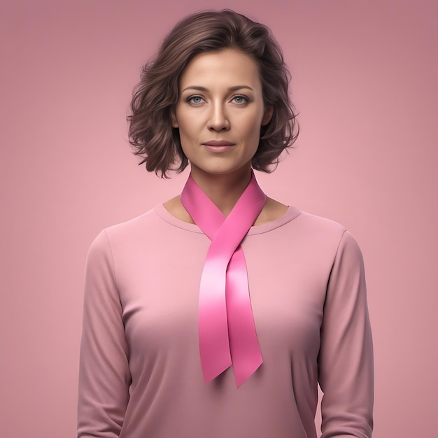 Foto foto de una mujer concienciando sobre el cáncer de mama