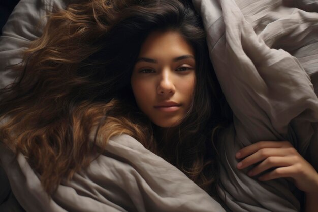 Foto de una mujer durmiendo