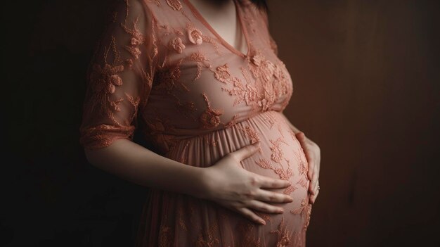 Una foto de una mujer embarazada abrazando a su bebé