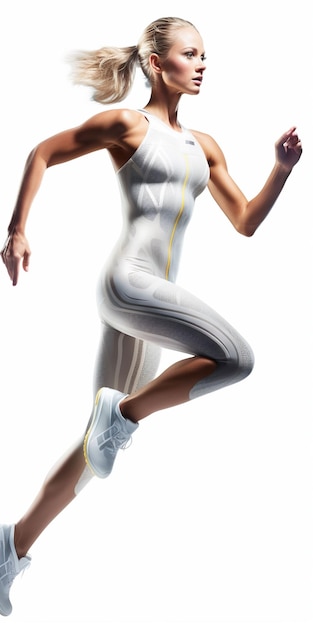 foto de mujer en forma con sonrisa perfecta en ropa deportiva elegante