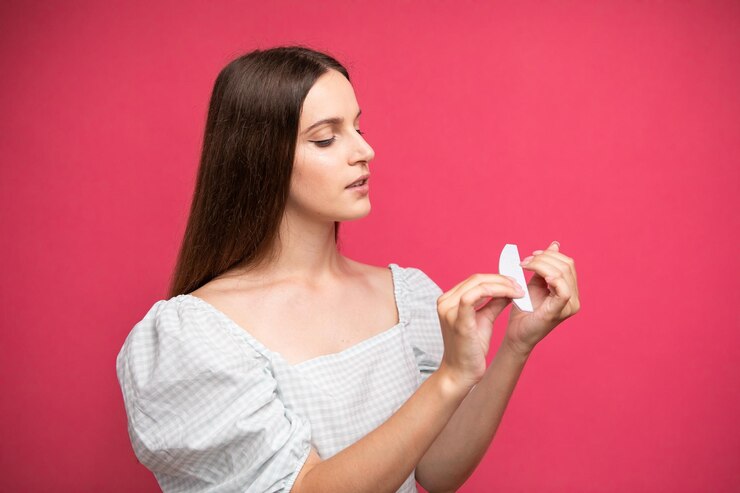 foto de mujer joven puliendo sus uñas