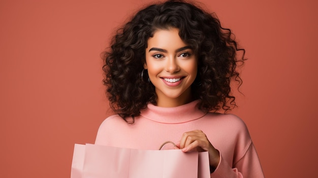 foto de una mujer joven sorprendida con la mano al lado de su cara generada por IA