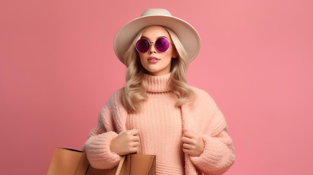 Foto de una mujer millennial muy a la moda con gafas de sol