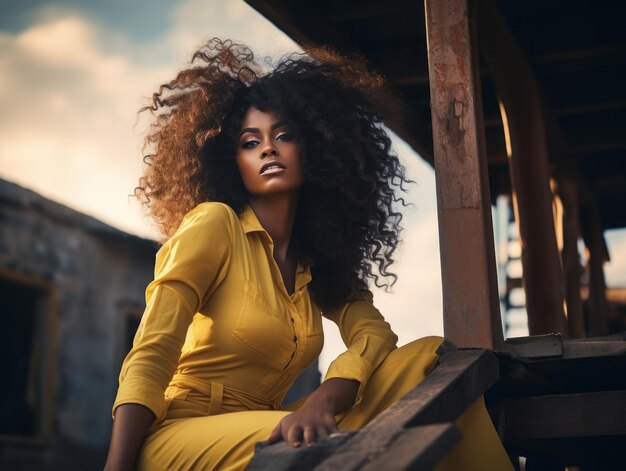 foto de una mujer natural que trabaja como trabajadora de la construcción