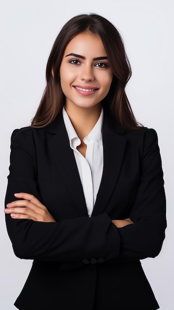 Foto de una mujer de negocios profesional segura de sí misma con una sonrisa