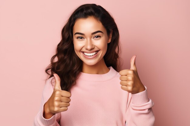 Foto de una mujer sonriente aislada