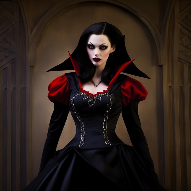 foto de una mujer vampiro cuerpo completo de una mujer hermosa fotorrealista
