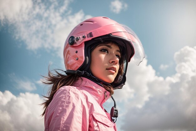 foto mujeres con casco rosa