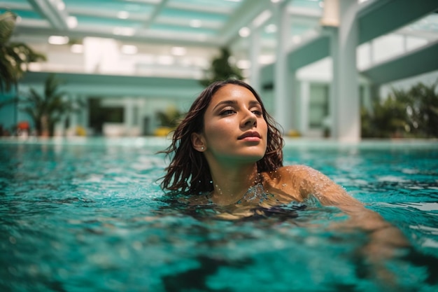 Foto foto mujeres nadando en la piscina