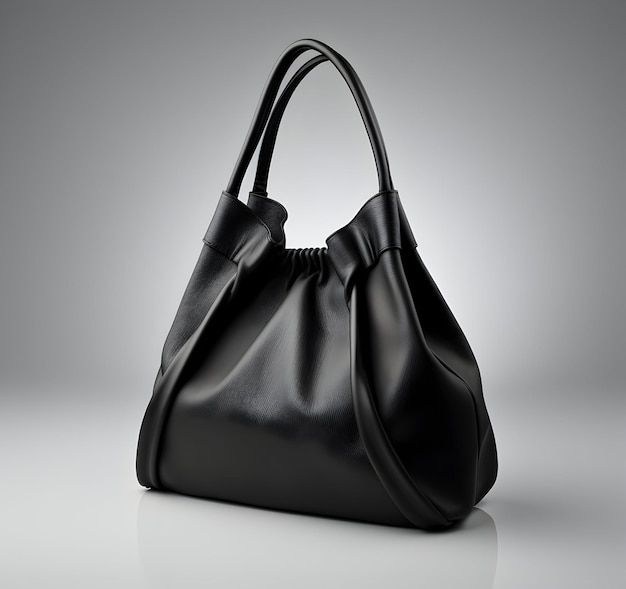 Foto foto mulher elegante bolsa elegante linda bolsa de couro preta de luxo feminina generativa ai