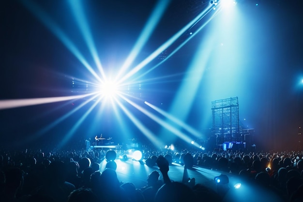 Foto de una multitud de personas en un concierto con un escenario que dice 'la palabra vive' en él