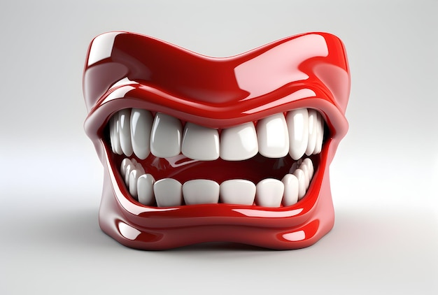 Foto Nahaufnahme Schönheit Zähne Gesundheitswesen selektiver Fokus 3D-Rendering generative KI
