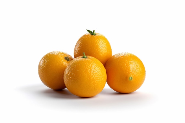 Foto de naranja fresca aislada sobre un fondo blanco