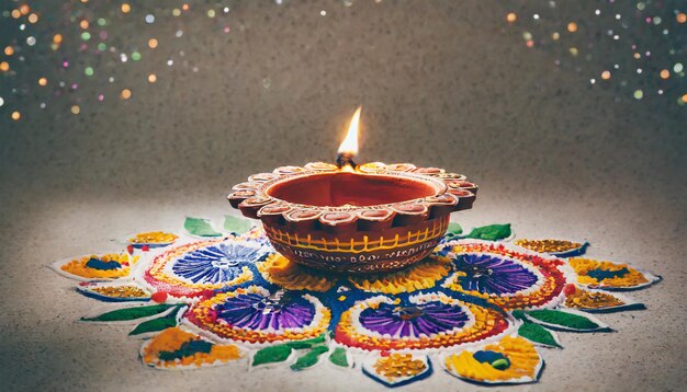 Foto de naturaleza muerta para la celebración de Diwali generada por IA