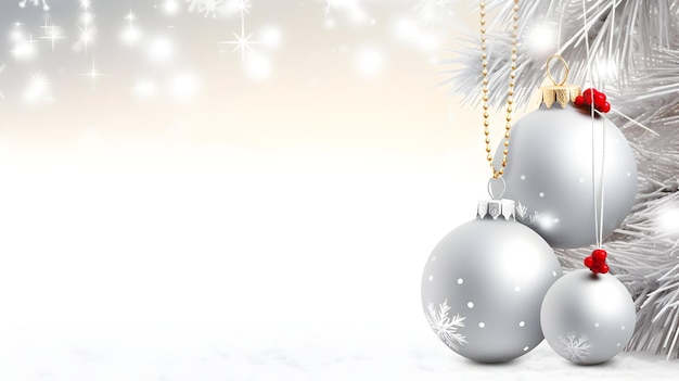 Foto de Navidad Xmas banner de venta de año nuevo con texto de espacio de copia en blanco