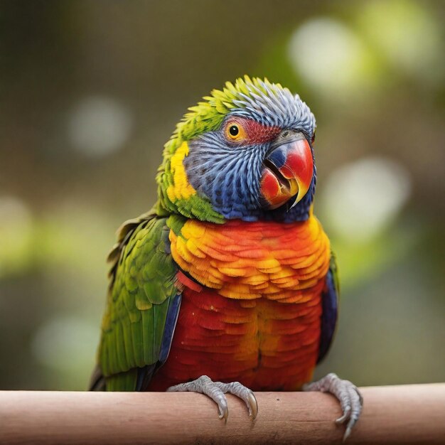 Foto neugieriger Regenbogen-Lorikeet