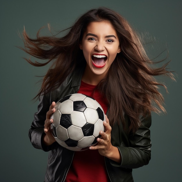 foto de niña mexicana emocionada sosteniendo una pelota