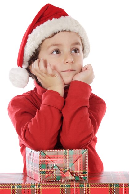 Foto de un niño adorable en Navidad