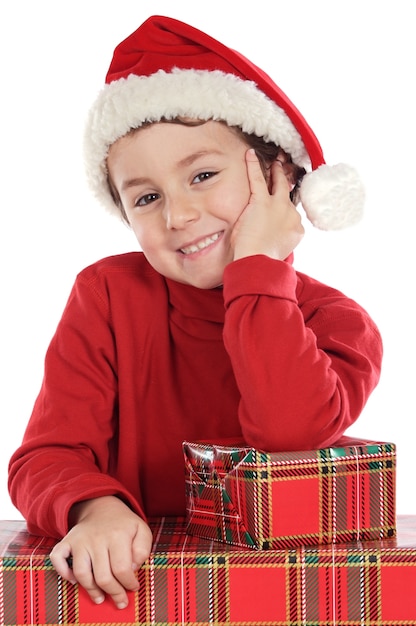 Foto de un niño adorable en Navidad
