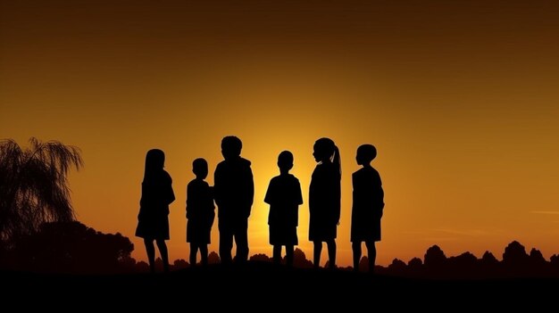 foto de niños refugiados de pie juntos