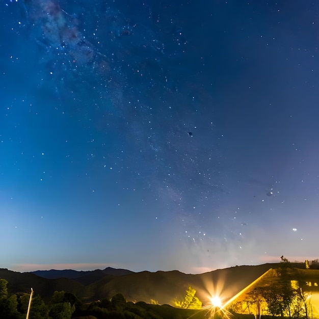 Foto Noite Brilhando Céu Estrelado Copiar Espaço 0