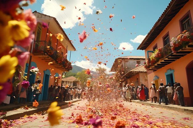 Foto de la Novena De Aguinaldos se celebra en una aldea colombiana Festiva Colombia Vibrante