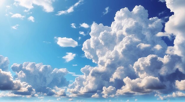 Foto de la nube Cumulonimbus en el cielo azul brillante en un día soleado tomada desde abajo