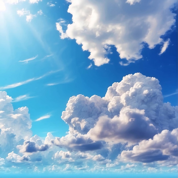 Foto de la nube Cumulonimbus en el cielo azul brillante en un día soleado tomada desde abajo