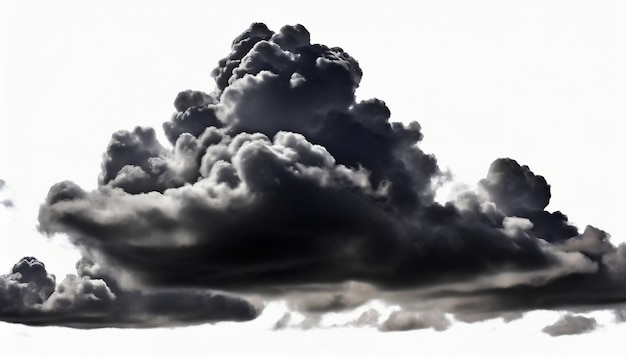 Foto de nubes negras sobre fondo blanco generada por IA