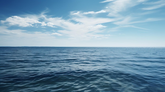 Foto oceano com céu azul gerado por ai