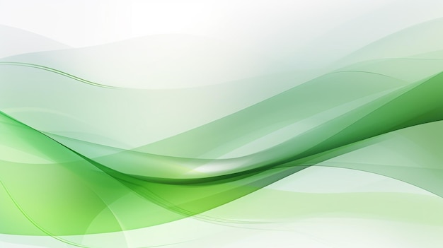 Foto de ondas verdes sobre un fondo blanco Generado por Ai
