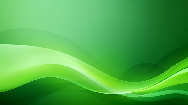 Foto de ondas verdes sobre un fondo blanco Generado por Ai