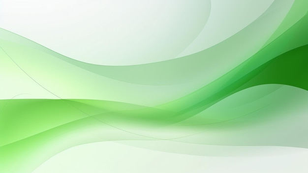 Foto de ondas verdes sobre un fondo blanco Generado por Ai