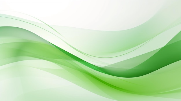 Foto de ondas verdes sobre un fondo blanco Generado por Ai