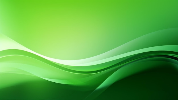 Foto de ondas verdes sobre un fondo blanco Generado por Ai