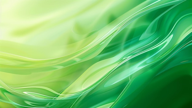 Foto de ondas verdes sobre un fondo blanco Generado por Ai