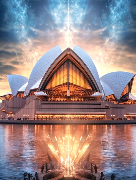 Foto una foto de la ópera de sydney