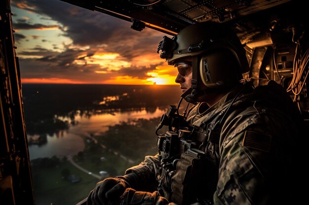 Foto la foto del operador aéreo sky whisperer