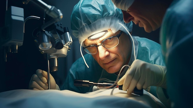 Una foto de un paciente que se somete a una cirugía de cataratas