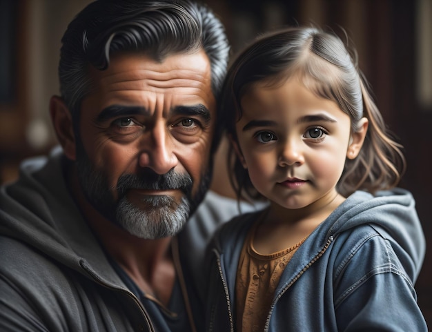 Foto de un padre y su hijita en el feliz día del padre con ai generativo