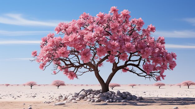 foto de paisaje de árbol con flores rosas