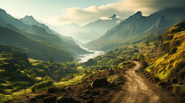 Foto de paisaje tomada en la carretera serpentina tf436 en masca españa