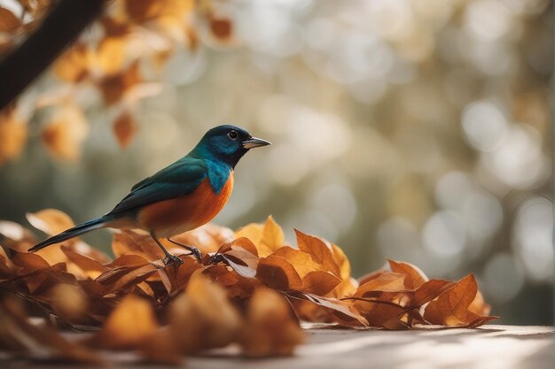 Foto de un pájaro colorido en el día nacional de los animales