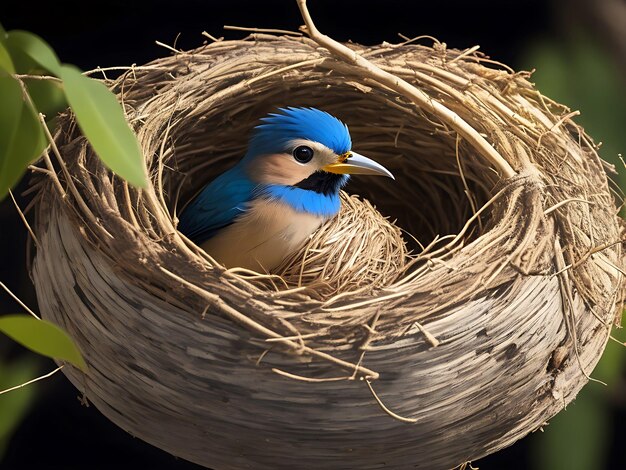 Foto pájaro colorido sobre un fondo de naturaleza