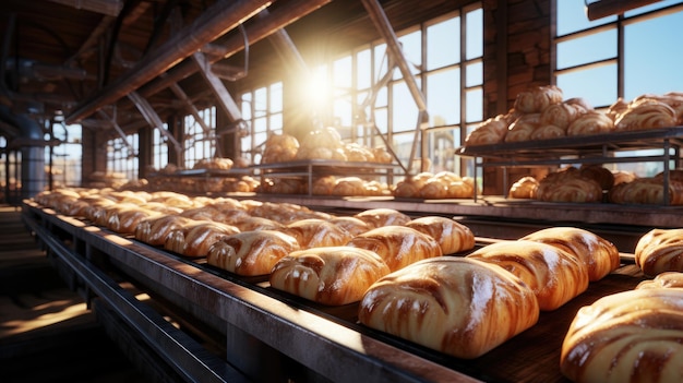 Foto foto de la panadería de la fábrica de pan