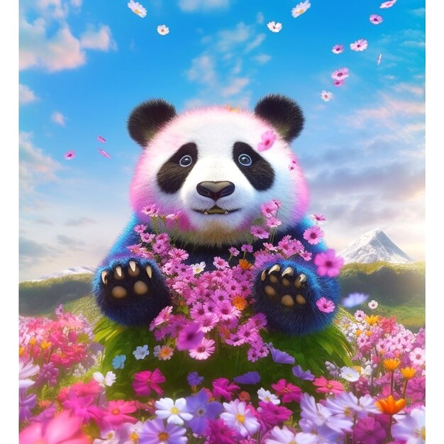 Foto una foto de un panda.